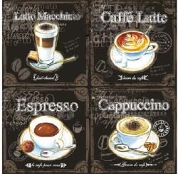  Szalvéta 33x33cm 20db/csomag Types of Coffee, Kávéfajták (AMB.13308250)