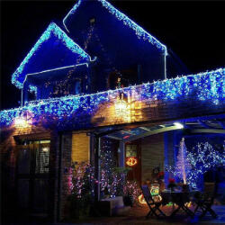  180 LED-es 8 programos karácsonyi jégcsap fényfüzér kék - pixato