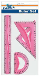 Centrum Vonalzókészlet Centrum hajlékony 30 cm, 2 db háromszög, szögmérős- 3 féle (80716) - papir-bolt