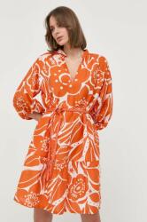 MARELLA selyemkeverékes ruha narancssárga, mini, egyenes - narancssárga 40