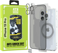 ITOP ATB Husa iPhone 13 Pro TPU Antisoc - Folie Sticla Privacy - Folie Spate - Protectie Camera - Inel Magnetic - Stickere Anti-Praf, Kit 6 in 1 De Protectie (ITOP017)