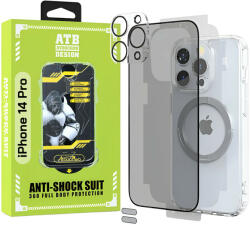 ITOP ATB Husa iPhone 14 Pro TPU Antisoc - Folie Sticla Privacy - Folie Spate - Protectie Camera - Inel Magnetic - Stickere Anti-Praf, Kit 6 in 1 De Protectie (ITOP020)