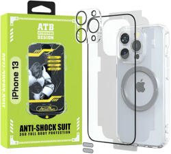 ITOP ATB Husa iPhone 13 TPU Antisoc - Folie Sticla - Folie Spate - Protectie Camera - Inel Magnetic - Stickere Anti-Praf, Kit 6 in 1 De Protectie (ITOP004)
