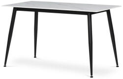 Artium Márványhatású Fehér Étkezőasztal Kerámia Asztallappal, Fekete Fém Lábbal. Méret: 130x70 cm. HT-403M (HT-403M_WT)