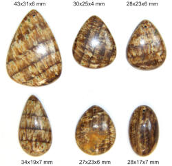  Cabochon din Aragonit Natural cu Gaura - Picatura - Oval - 27-43x17-31x1-7 mm - 1 Buc