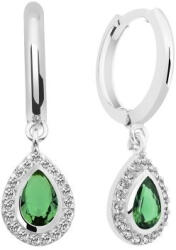 BeSpecial Cercei argint Huggie cu ziconii emerald (ETU0517)