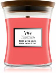WoodWick Melon & Pink Quarz lumânare parfumată cu fitil din lemn 85 g