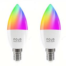 NOUS Set 2 Becuri LED RGB Smart NOUS P4, E14, Control din aplicatie (P4-2) - shopu
