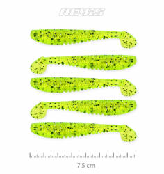 Nevis Impulse Shad 7, 5cm 3, 05gr 5db/cs FluoZöld Flitter Plasztik csali (9721-823)