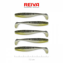 Reiva Flat Minnow shad 7, 5cm 5db/cs (Fekete-Ezüst Flitter) Plasztik csali (9902-801)