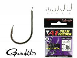 Gamakatsu A1 Team Feeder Fine Carp Fekete 8 15db/csomag Lapkás Szakállas Feeder horog (185077-008)