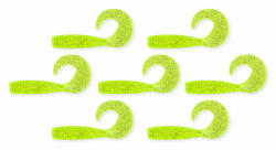 Nevis Twister 6cm 2, 54gr 7db/cs Fluo Zöld Flitter Plasztik csali (9722-610)