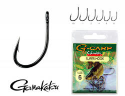 Gamakatsu G-Carp super Fekete 6 10db/csomag Füles Szakállas Feeder horog (146829-006)