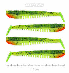 Nevis Impulse Shad 10cm 6, 92gr 4db/cs Zöld-Narancs Flitter Plasztik csali (9721-146)