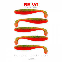 Reiva Flat Minnow shad 7, 5cm 5db/cs (Zöld-Narancs Flitter) Plasztik csali (9902-802)
