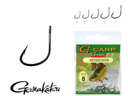 Gamakatsu G-Carp method Fekete 6 10db/csomag Füles Szakállas Feeder horog (146824-006)