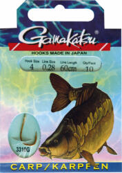 Gamakatsu Carp előkötött Arany 6 10db/csomag Lapkás Szakállas Bojlis horog (140127-006)