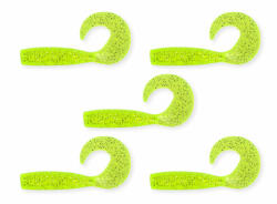 Nevis Twister 7, 5cm 4, 17gr 5db/cs Fluo Zöld Flitter Plasztik csali (9722-810)