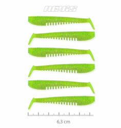 Nevis Impulse Shad 6, 3cm 1, 77gr 6db/cs Fluo Zöld Flitter X2 Plasztik csali (9721-642)