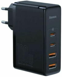 Baseus Incarcator de retea Incarcator rapid Baseus GaN5, 2x USB-C, 2x USB, 100W, cablu USB-C inclus, Gri (P10110302827-Z1) - vexio