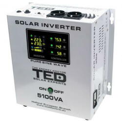 TED Electric Invertor Solar Fotovoltaic Monofazat Off-Grid 48V 5100VA 3500W MPPT cu unda sinusoidala pura (A0114512) - vexio