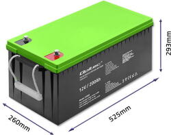 Qoltec Gel battery 12V, 200Ah (53083) - vexio