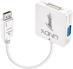 Lindy 41028 video átalakító kábel DisplayPort DVI-D + VGA (D-Sub) + HDMI Fekete (41028) (41028)