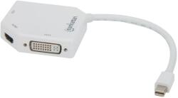 Manhattan 207362 video átalakító kábel 0, 25 M Mini DisplayPort DVI-I + VGA (D-Sub) + HDMI Fehér (207362) (207362)
