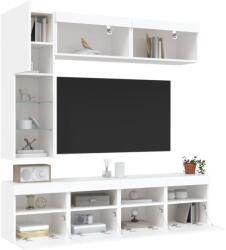 vidaXL 6 darabos fehér falra szerelhető TV-szekrényszett LED-ekkel (3216757) - vidaxl