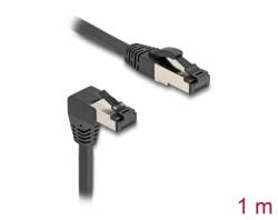 Delock Cablu de retea RJ45 Cat. 8.1 S/FTP drept/unghi 90 grade jos 1m Negru, Delock 80400 (80400)
