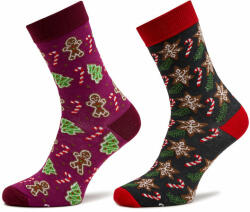 Rainbow Socks Set de 2 perechi de șosete lungi pentru bărbați Rainbow Socks Xmas Socks Balls Adults Gifts Pak 2 Verde Bărbați