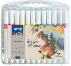  Set 24 culori MARKER ACRIL tip pensula, SPREE