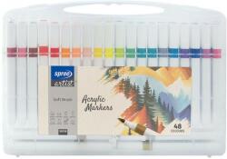  Set 48 culori MARKER ACRIL tip pensula, SPREE
