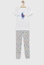 Ralph Lauren gyerek pamut pizsama szürke, mintás - szürke 138