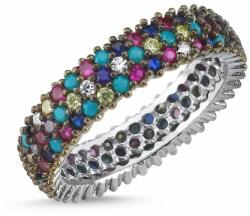 BeSpecial Inel argint Eternity cu 3 randuri zirconii colorate (ITU0020_185)