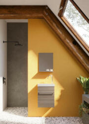 Savinidue Perla 40cm-es egy ajtós fürdőszobaszekrény füstölt tölgy + mosdó - smartbutor