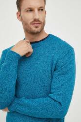 Benetton gyapjúkeverék pulóver könnyű, férfi, türkiz - türkiz XXL