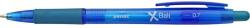 Pix PENAC X Ball, rubber grip, 0.7mm, clema plastic, corp transparent albastru - scriere albastra (P-BA3501-03F)
