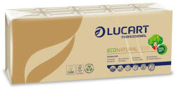 Lucart Papír zsebkendő, 4 rétegű, 10x9 db, LUCART "EcoNatural", barna (KHH660) - bestoffice