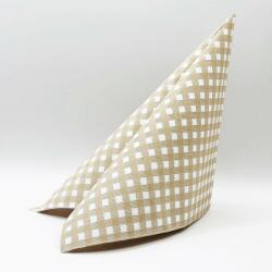 Pack Service Punta-Punta szalvéta 33x33 cm kockás homok, 50 lap/csomag