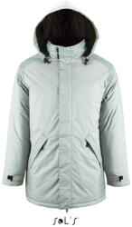 SOL'S ROBYN steppelt bélésű unisex kabát, gallérba rejthető kapucnival SO02109, Metal Grey-L