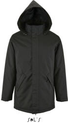 SOL'S ROBYN steppelt bélésű unisex kabát, gallérba rejthető kapucnival SO02109, Black-4XL