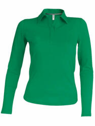 Kariban Női galléros póló Kariban KA244 Ladies' Long-Sleeved polo Shirt -M, Kelly Green