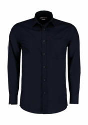 Kustom Kit Férfi hosszú ujjú Ing Kustom Kit Tailored Fit Poplin Shirt L, Sötét Sötétkék (navy)