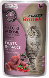 Super Benek Benek Super Fără cereale Fileuri înăbușite 28 x 85 g - Rață cu merișoare în sos