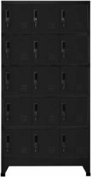 vidaXL Fekete acél zárható szekrény 90 x 40 x 180 cm (339822)
