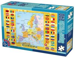D-Toys Puzzle 240 Piese, D-Toys, Harta Europei (TOY-50663-02)