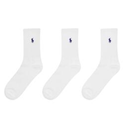 Ralph Lauren Чорапи Polo Ralph Lauren Women's Cotton Three-Pack Crew Socks - White