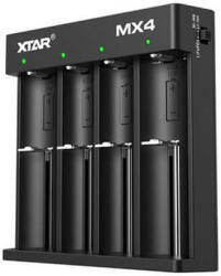 XTAR MX4 univerzális akkutöltő Ni-MH Li-ion 1, 5V/3, 7V LiFePO4 3, 2V akkukhoz