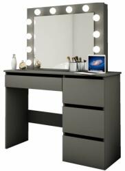 Artool Masa de toaleta/machiaj, neagra, cu oglinda si LED-uri, 94x43x141 cm GartenVIP DiyLine